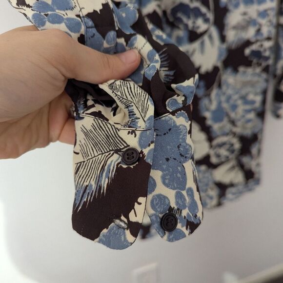 Reiss Abbie Floral Printed Mini Dress in Blue Women's Size 2 - Picture 7 of 12